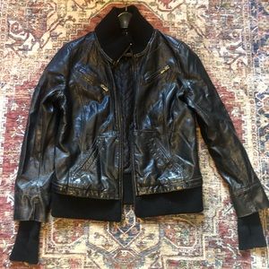 Black Rivet Vegan Leather Moto Jacket